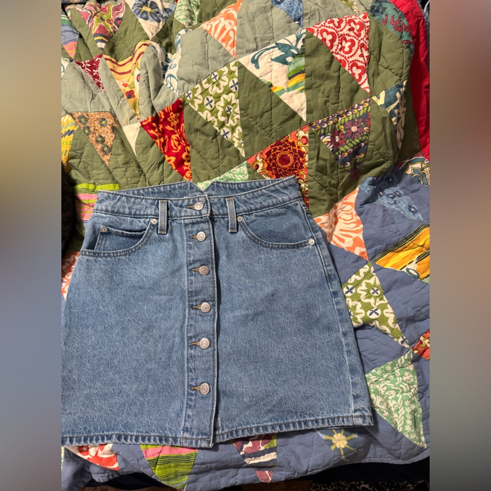 Blue Levi’s  Button-Up Denim Skirt